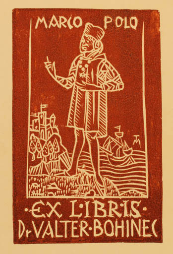 Exlibris by M. Trsar from Unknown for Dr. Valter Bohinec - Maritime 