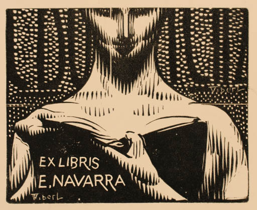 Exlibris by Eugéne Pierre Vibert from France for Evaristo Navarra - 