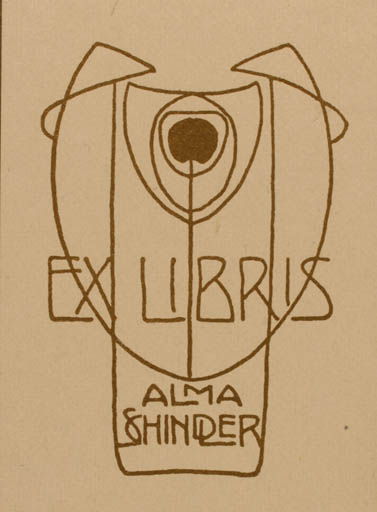 Exlibris by Carl Moll from Austria for Alma Schndler - Jugend 