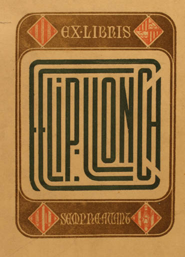 Exlibris by Fr. Slonch from Unknown for Felip Llonch - Text/Writing 