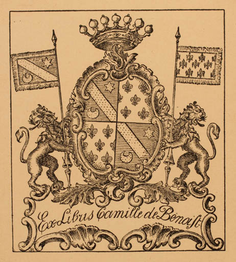 Exlibris by ? Unbekannt from Unknown for Camille de Benoist - Heraldry 