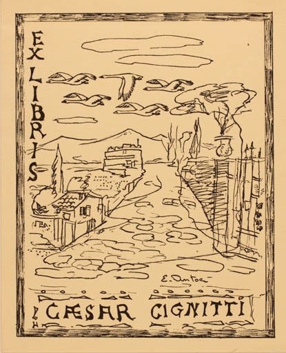 Exlibris by ? Unbekannt from Unknown for Caesar Cignitti - Scenery/Landscape 