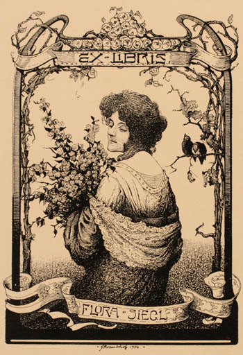 Exlibris by ? Unbekannt from Unknown for Flora Siegl - Jugend Woman 