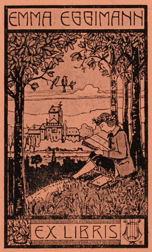 Exlibris by Hans Eggimann from Schwitzerland for Emma Eggimann - Book Scenery/Landscape 