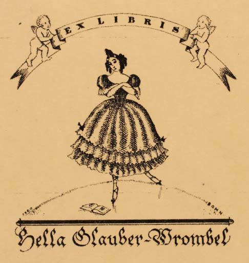 Exlibris by Hans Bohm from Germany for Hella Glauber-Wrombel - Dancing Woman 