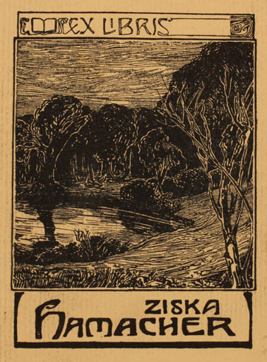 Exlibris by Botho Robert Schmidt from Germany for Ziska Hamacher - Scenery/Landscape Forest 