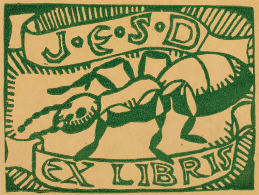 Exlibris by ? Unbekannt from Unknown for ? J. E. S. D. - Insect 