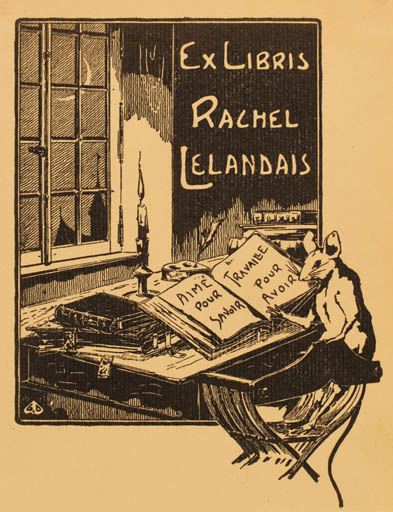 Exlibris by Georges Demeufve from France for Rachel Lelandais - Book Interior Fauna 