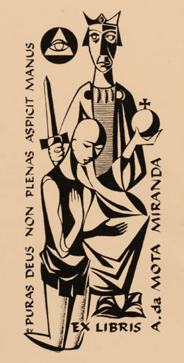 Exlibris by Raymond Verstraeten from Belgium for Artur Mario Da Mota Miranda - Regent/royalty 