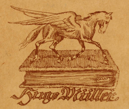 Exlibris by ? Graf from Germany for Hugo Müller - Book Pegasus 