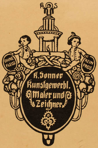 Exlibris by Karl Sonner from Germany for Karl Sonner - 