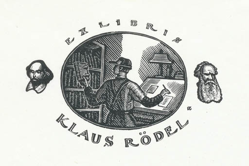 Exlibris by Gerschon Krawzow from Soviet Union for Klaus Rödel - Printing technique 