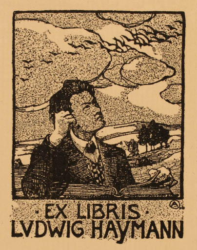 Exlibris by Friedrich Adler from Germany for Ludwig Haymann - Man 