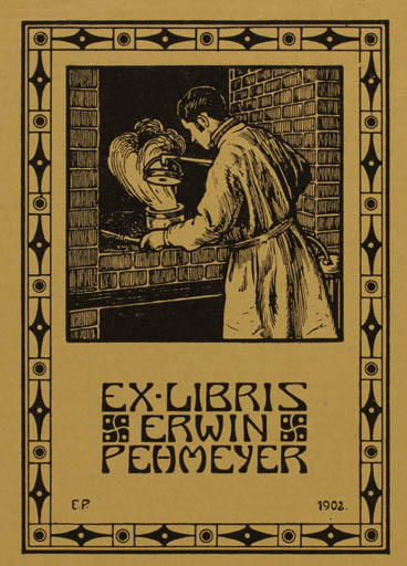 Exlibris by Erwin Pehmeyer from Germany for Erwin Pehmeyer - Working 