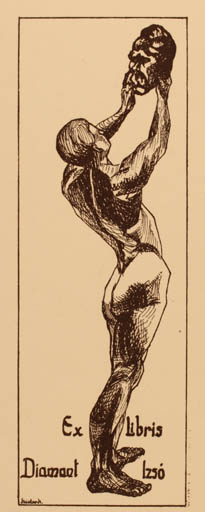 Exlibris by ? Unbekannt from Unknown for Izso Diamant - Man Nude 