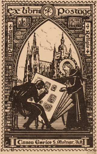 Exlibris by ? Unbekannt from Unknown for Enrico S. Molnar - Hobby Church Religion 