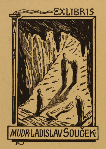 Exlibris by Jan Konupek from Czech Republic for Dr. Ladislav Soucek - Mountain Scenery/Landscape 