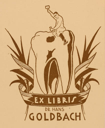 Exlibris by ? Unbekannt from Unknown for Dr. Hans Goldbach - Medicine 